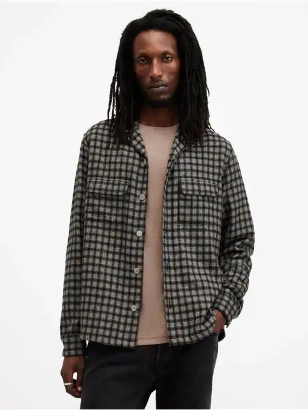 Allsaints Alkame Checked Relaxed Fit Shirt